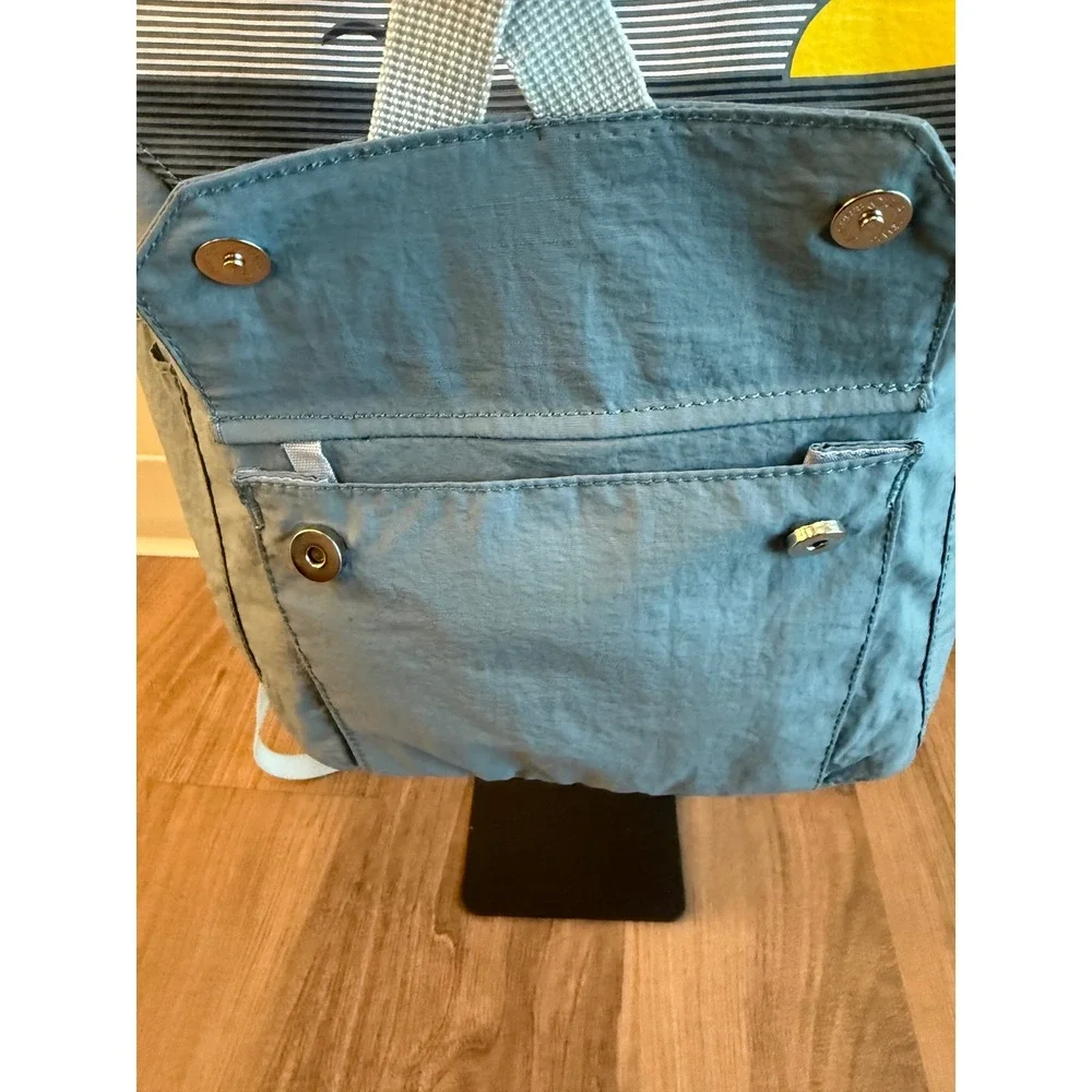 Life is Good x High Sierra Blue Nylon Backpack Sunset Seagull Graphic Travel Bag